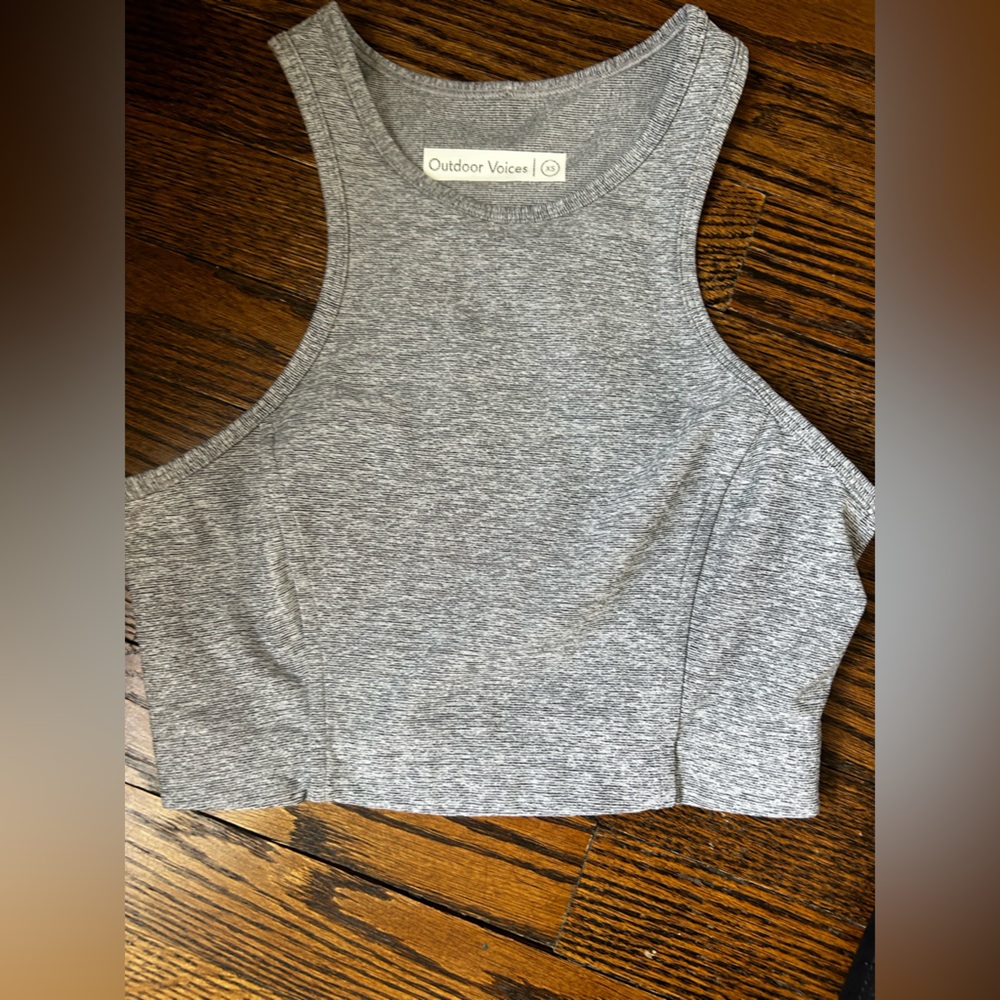 Outdoor voices sports bra crop top size xs grey